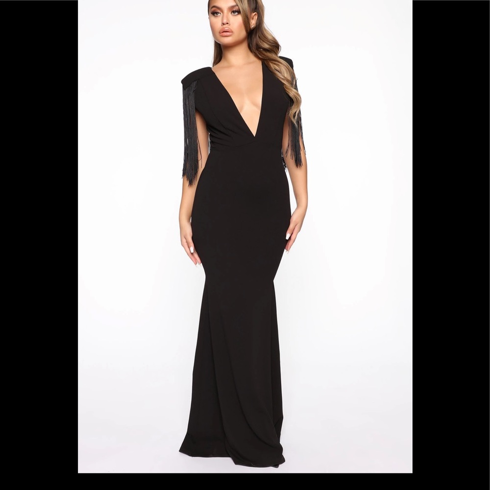 Fringe maxi dress.  Size S